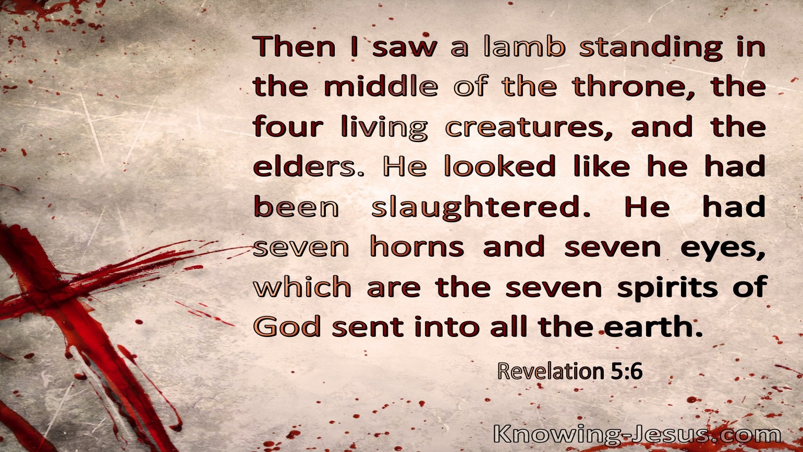 Revelation 5:6 Then I saw a Lamb (beige)